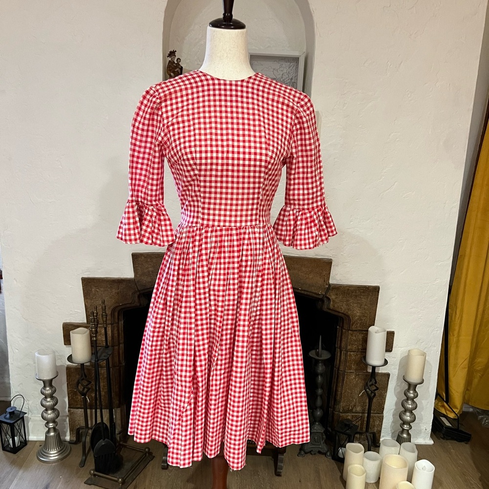 Vintage Red Gingham Dress sz S